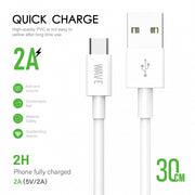 Wave WA-162 Quick Charger 2A USB-C 30 CM (wit)
