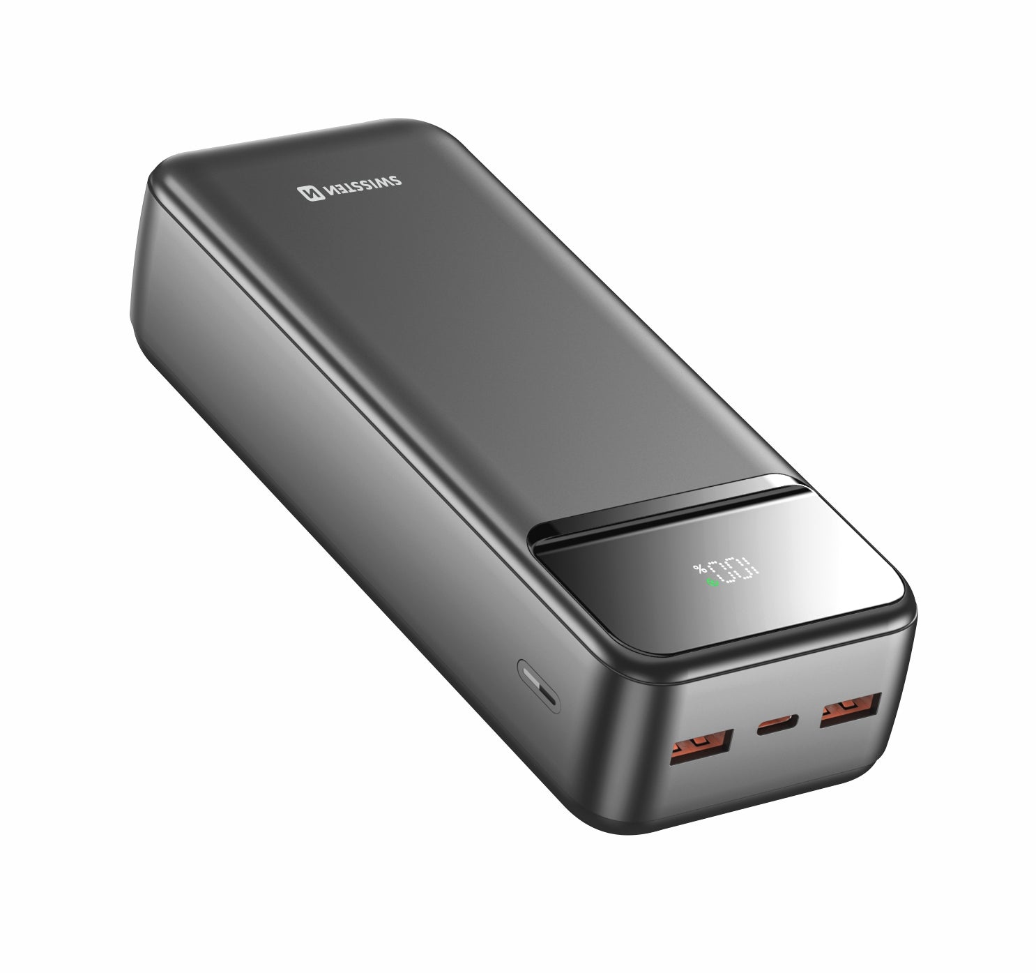 Swissten Powerline II Powerbank – 30.000 mAh – Zwart