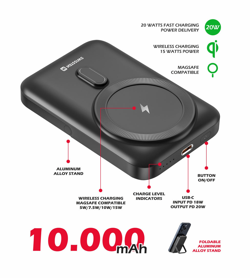 Swissten MagSafe Powerbank 20W – 10.000 mAh