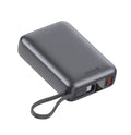 Swissten Powerbank 45W – 20.000 mAh – Ingebouwde USB-C Kabel – Zilver