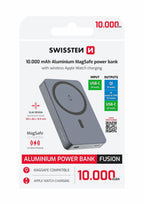 Swissten Fusion MagSafe Powerbank 10.000 mAh – Zilver