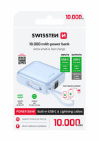 Swissten Space Powerbank 10.000 mAh – Roze | USB-C & Lightning Kabels