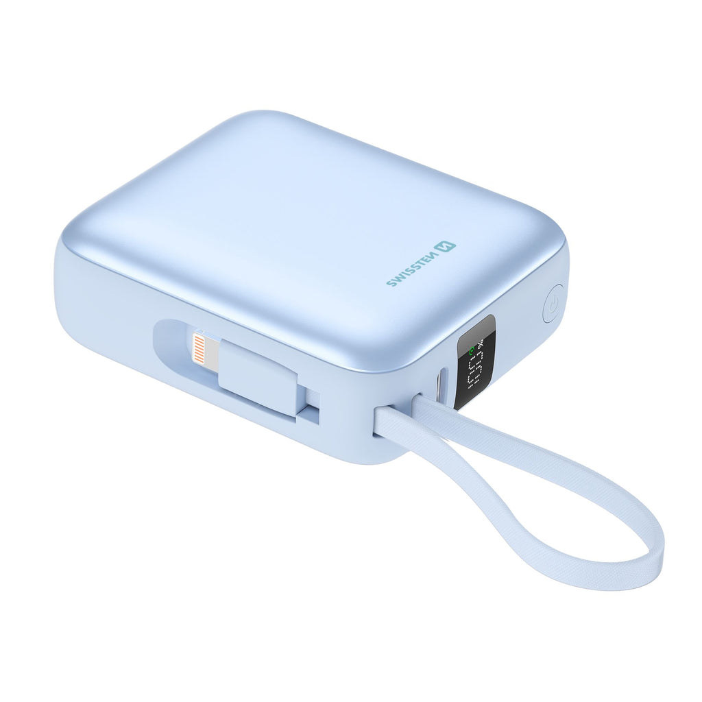 Swissten Space Powerbank 10.000 mAh – Roze | USB-C & Lightning Kabels