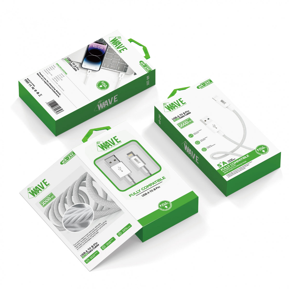 Wave WA-235 USB-A To Lightning data Cable 2M