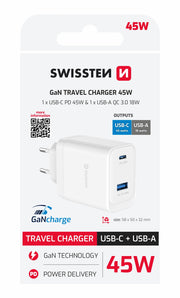 Swissten Core Travel Charger (45W) - 22071330 - White