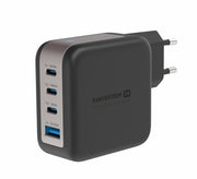 Swissten 100W GaN 3x USB-C + USB-A Travel Charger - 22071600 - Black-