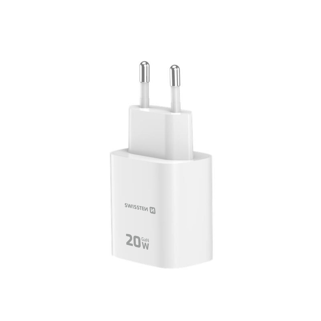 Swissten Edge USB-C + USB-A Reiseladegerät 20W GaN – Weiß – 22071713