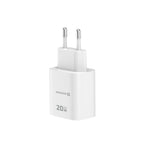 Swissten Edge USB-C + USB-A Travel Charger 20W GaN – Wit – 22071713 - Laad Centrum