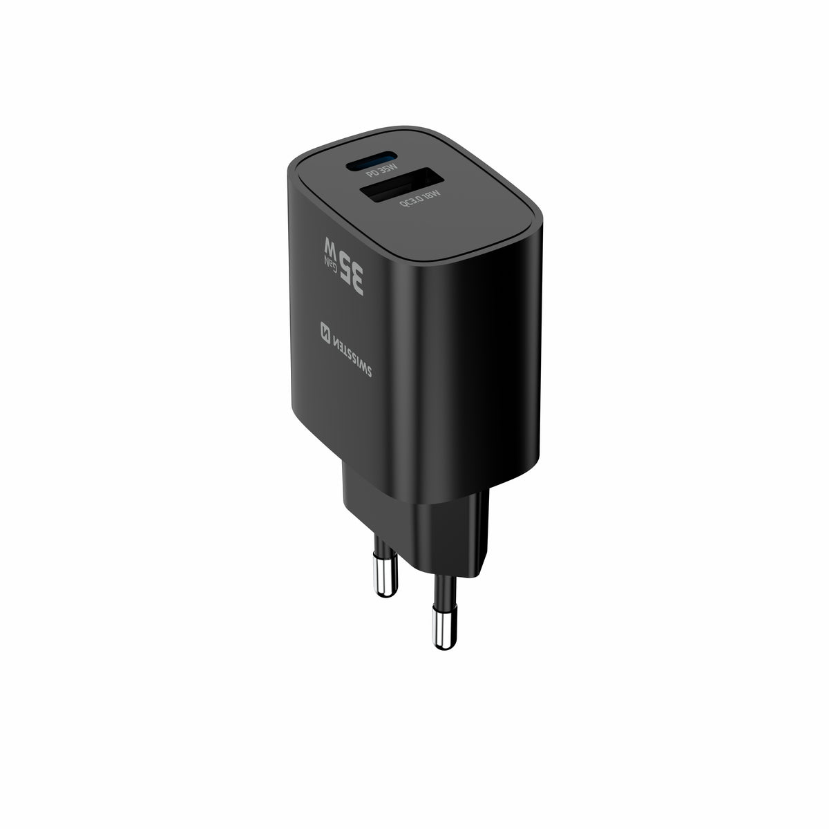 Swissten USB-C Charger Travel - 22071716/8595217495258 - Black