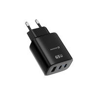 Swissten Edge Dual USB-C + USB-A Travel Charger (65W) - 22071721 - Black