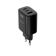 Swissten Edge Dual USB-C + USB-A Travel Charger (65W) - 22071721 - Black