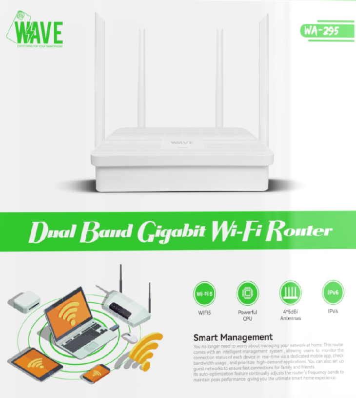 Wave WA-295 Wi-Fi Router Dual Band Gigabit