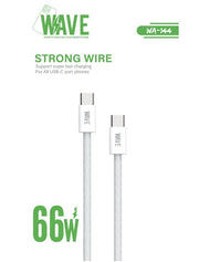 Wave WA-144 Super Quick Charger Type-C to Type-C Cable (66 Wat) 1M (wit)