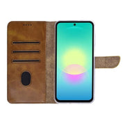 Rixus bookcase voor Samsung Galaxy A27 – lichtbruin