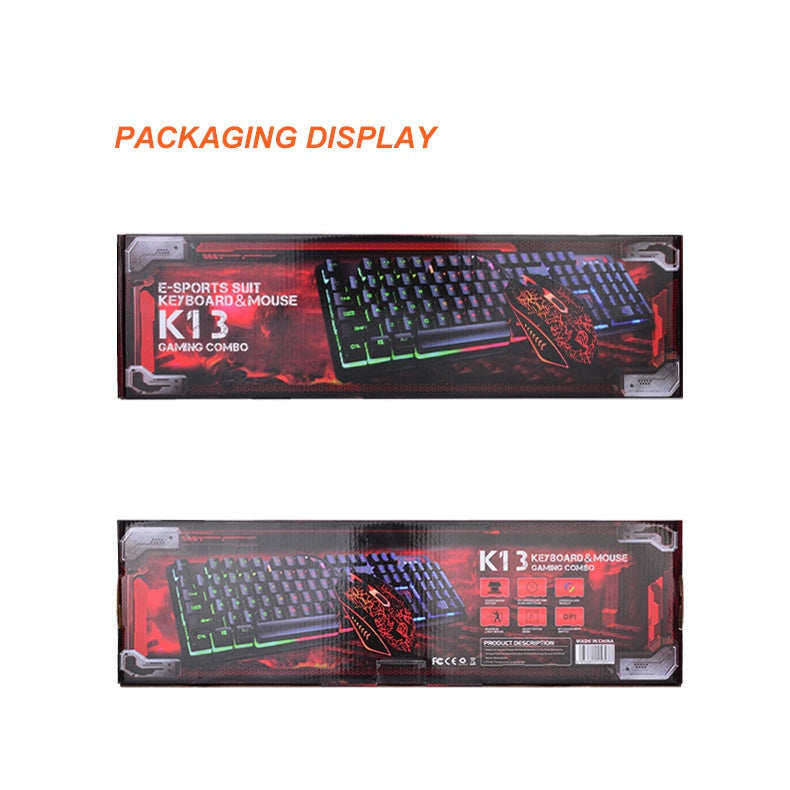 Gaming toetsenbord- en muisset bedraad combo pack K13