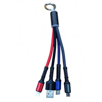 3-in-1 20 cm multi USB-oplaadkabel iOS / Type-C / Micro