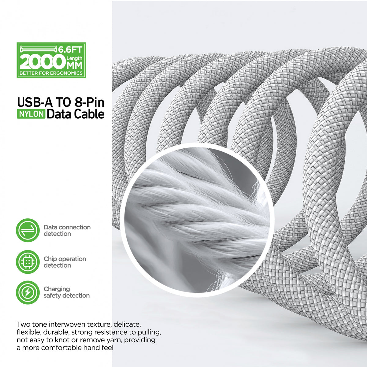 Wave WA-235 USB-A To Lightning data Cable 2M