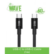 Wave WA-143 Type-C to Type-C Cable 1M (60 Wat) (zwart)