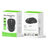 Rixus RXWM03 Aero compacte zwarte muis voor laptop verpakking en specificaties
