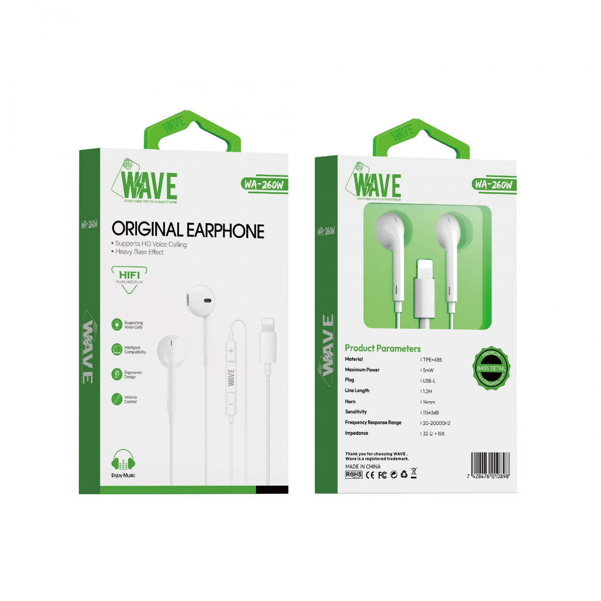 Wave WA-260 HiFi Plug and Play Lightning EarPhones