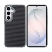 Rixus Mag Carbon MagSafe-compatibel hoesje voor Samsung Galaxy S26 Plus – titaniumgrijs