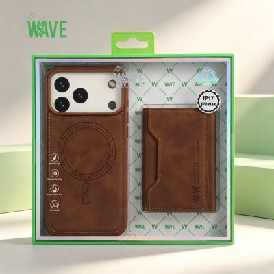Wave Magsafe Hoes met portemonnee iPhone 12 / 12 Pro - Bruin
