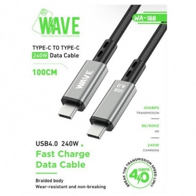 Wave WA-188 Type-C to Type-C 240W data Cable 1M