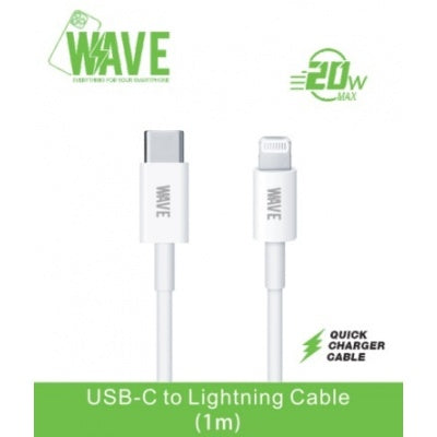Wave WA-58 USB-C To Lightning Cable 1M (20 Wat) (wit)