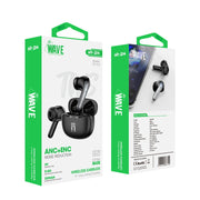 Wave WA-204 Wireless Earbuds With Digtital Display ANC+ENC Noise Reduction (zwart)
