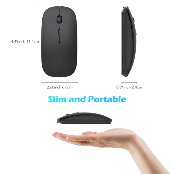 Draadloze muis stille klik mini geruisloos Inphic P-M1 (wit)