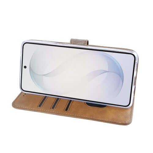 Rixus bookcase voor Samsung Galaxy S26 – lichtbruin
