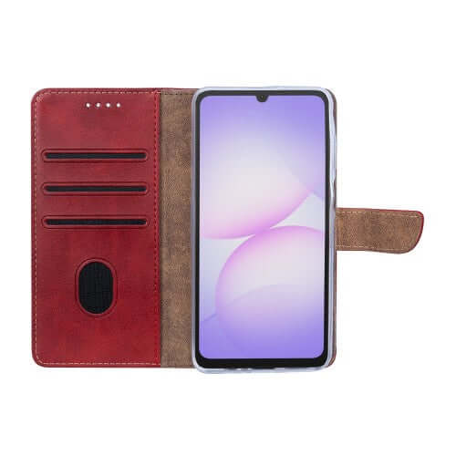 Rixus bookcase voor Samsung Galaxy A07 / A08 – donkerrood
