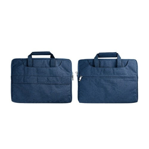 Laptop Sleeve Bag 15-16 inch navy blue met handgrepen voor veilig vervoer van laptops.