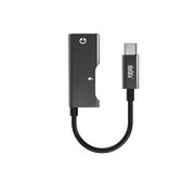 Durata DRMU19 USB-C audio laadadapter voor audio en opladen op USB-C apparaten.
