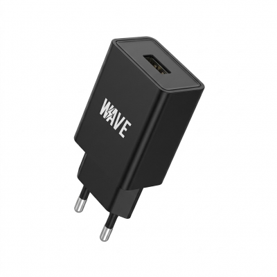 Wave WA-319B Travel Charger 12W USB-A Adapter (Zwart)