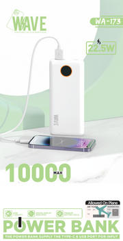 Wave WA-173 Powerbank 10000 mAh USB-C 22.5W (wit)