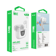 Wave WA-205 Wireless Earbuds With Digtital Display ANC+ENC Noise Reduction (wit)