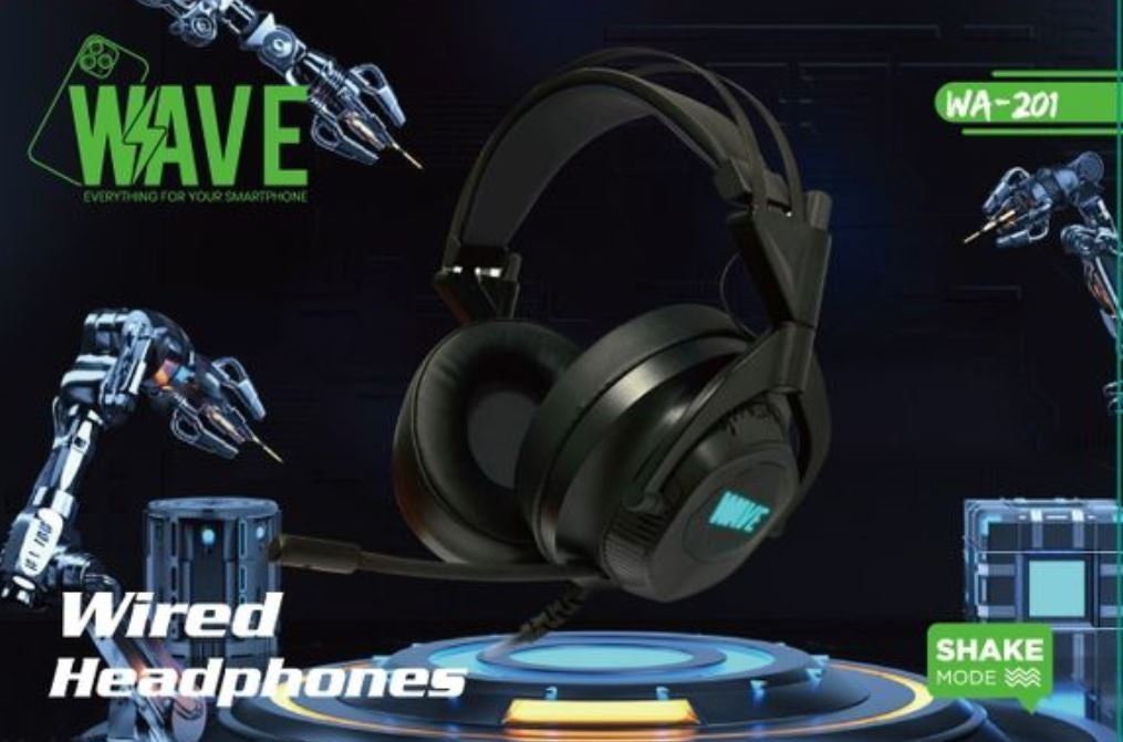 Wave WA-201 Gaming Headphones with surround sound and Shake Mode