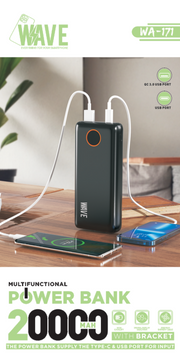 Wave WA-171 Powerbank 20000 mAh USB-C 22.5W (zwart)