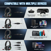 ONIKUMA X1 bedrade gaming headset 3,5 mm met LED-verlichting