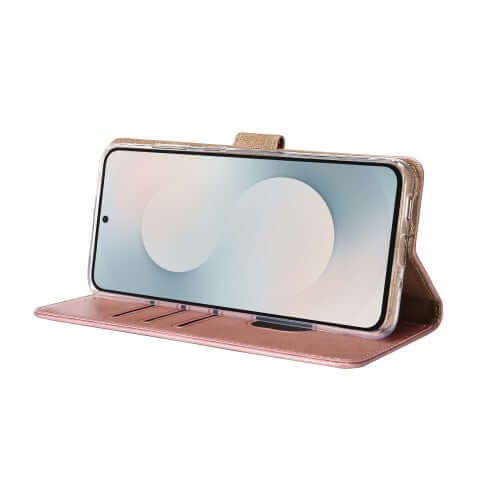 Rixus bookcase voor Samsung Galaxy S25 FE – roze