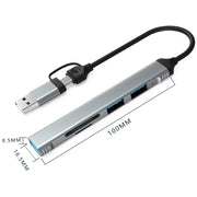 Dubbele USB-hub 5-in-1 multifunctioneel high-speed USB 3.0 Type-C