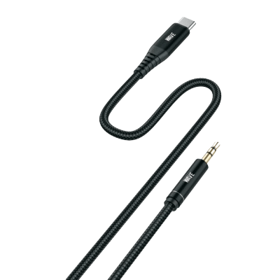 Wave WA-65 USB-C naar 3,5 mm AUX-kabel – 1 m – zwart