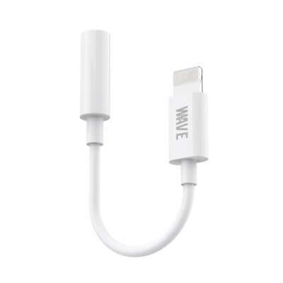 Wave WA-152 Lightning naar 3,5 mm adapter met microfoonondersteuning – wit