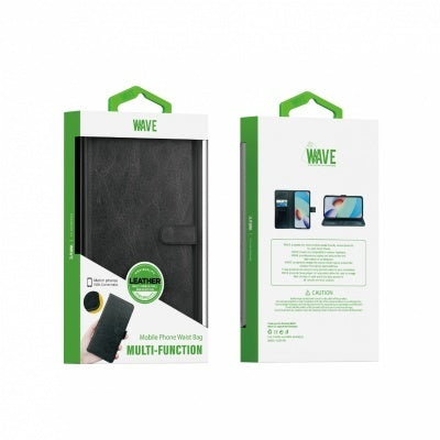 Wave Leer boekhoes iPhone 18 Pro Max - Black