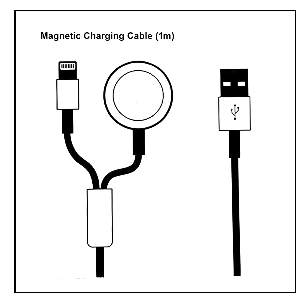 Magnetische draadloze horlogelader USB-A 2-in-1 1 m