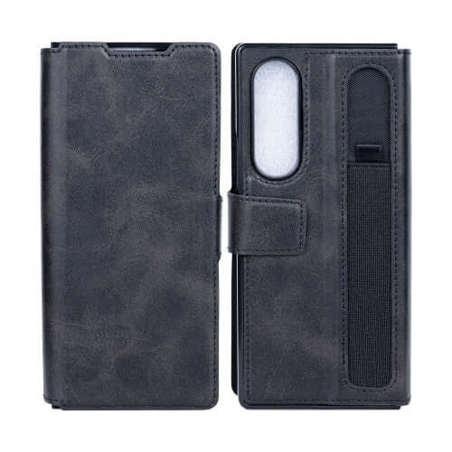Rixus wallet-hoesje met penhouder voor Samsung Galaxy Z Fold4 – zwart