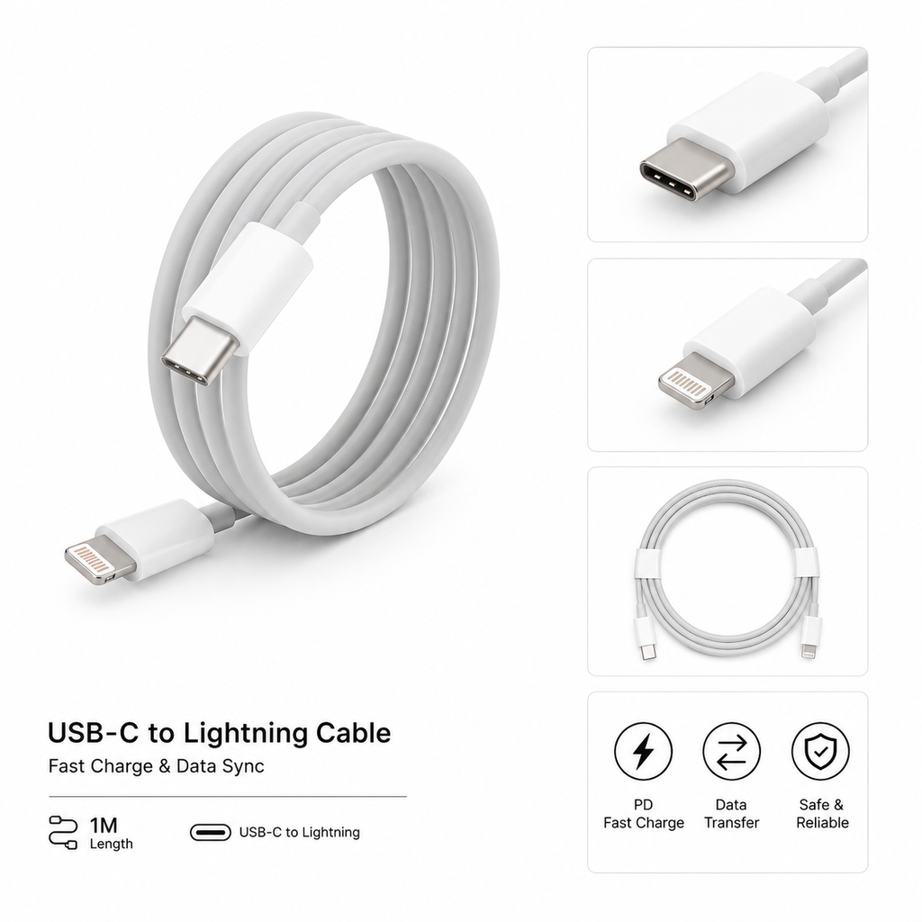 Bulk iPhone Lightning naar USB-C (PD) Oplaadkabel 1 Meter