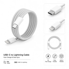 Universele iPhone Lightning naar USB-C PD Oplaadkabel 1 Meter - Laad Centrum