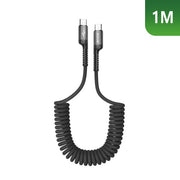 Rixus RXUC17C intrekbare USB-C naar USB-C spiraalkabel zwart – aansluitingen